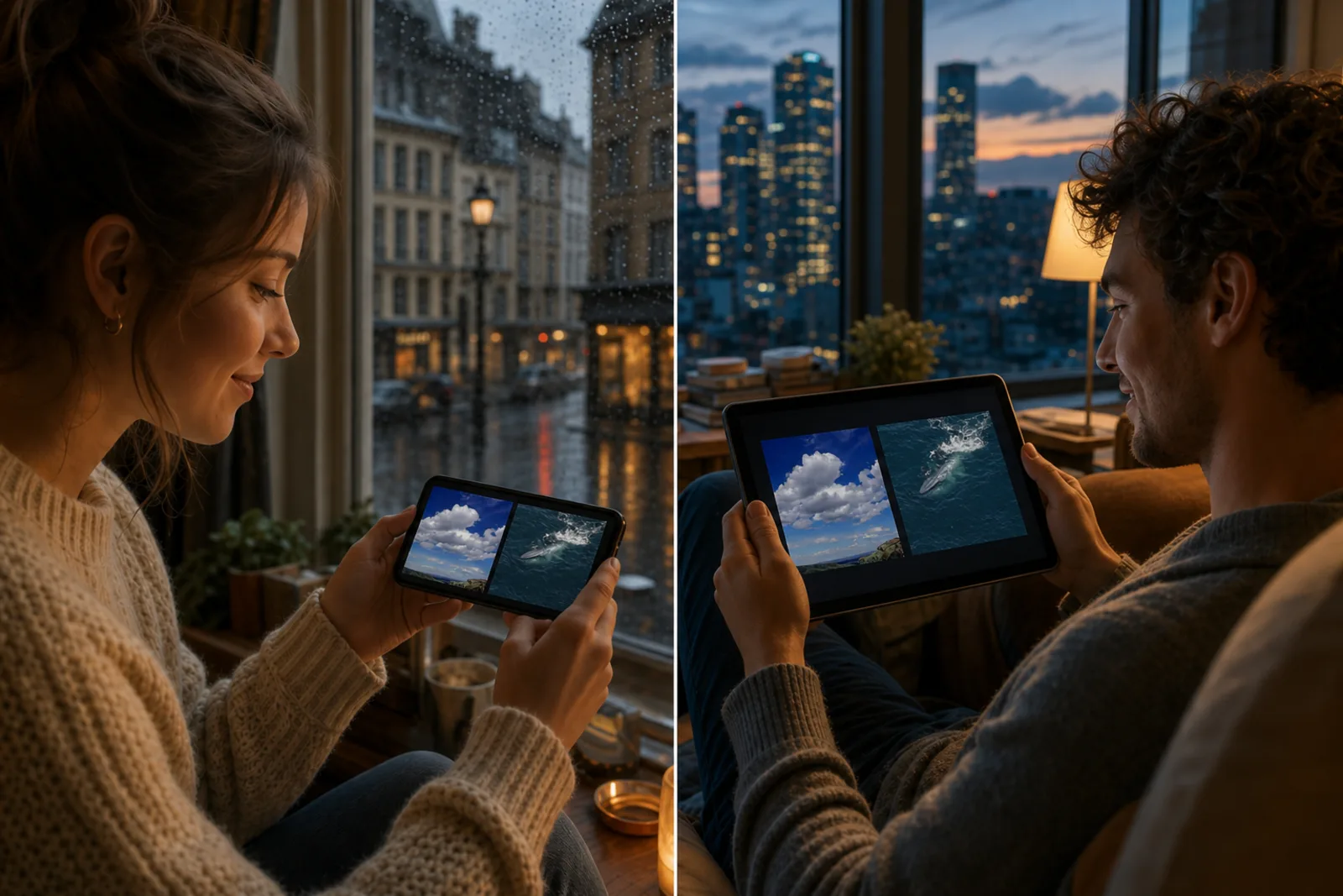 People in different cities playing More or Less: Mixed Bag with strangers on their own screens