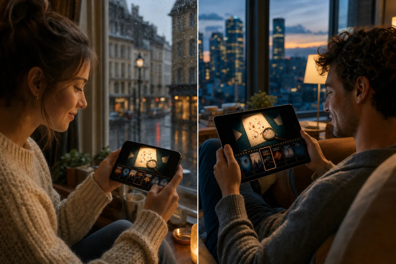 People in different cities playing So They Say with strangers on their own screens